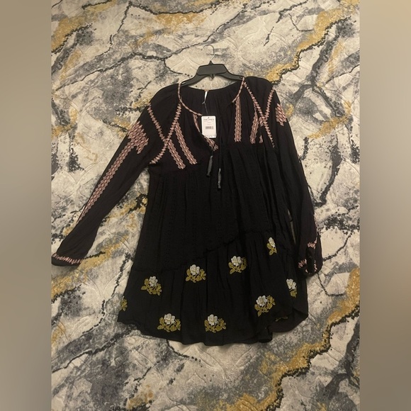 Free People Wild Horses Embroidered Babydoll Mini Dress - Picture 3 of 8